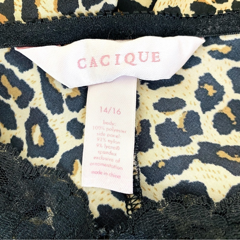 Cacique Cheetah Print Lace And Satin Chemise Size 14/16 - Picture 6 of 6